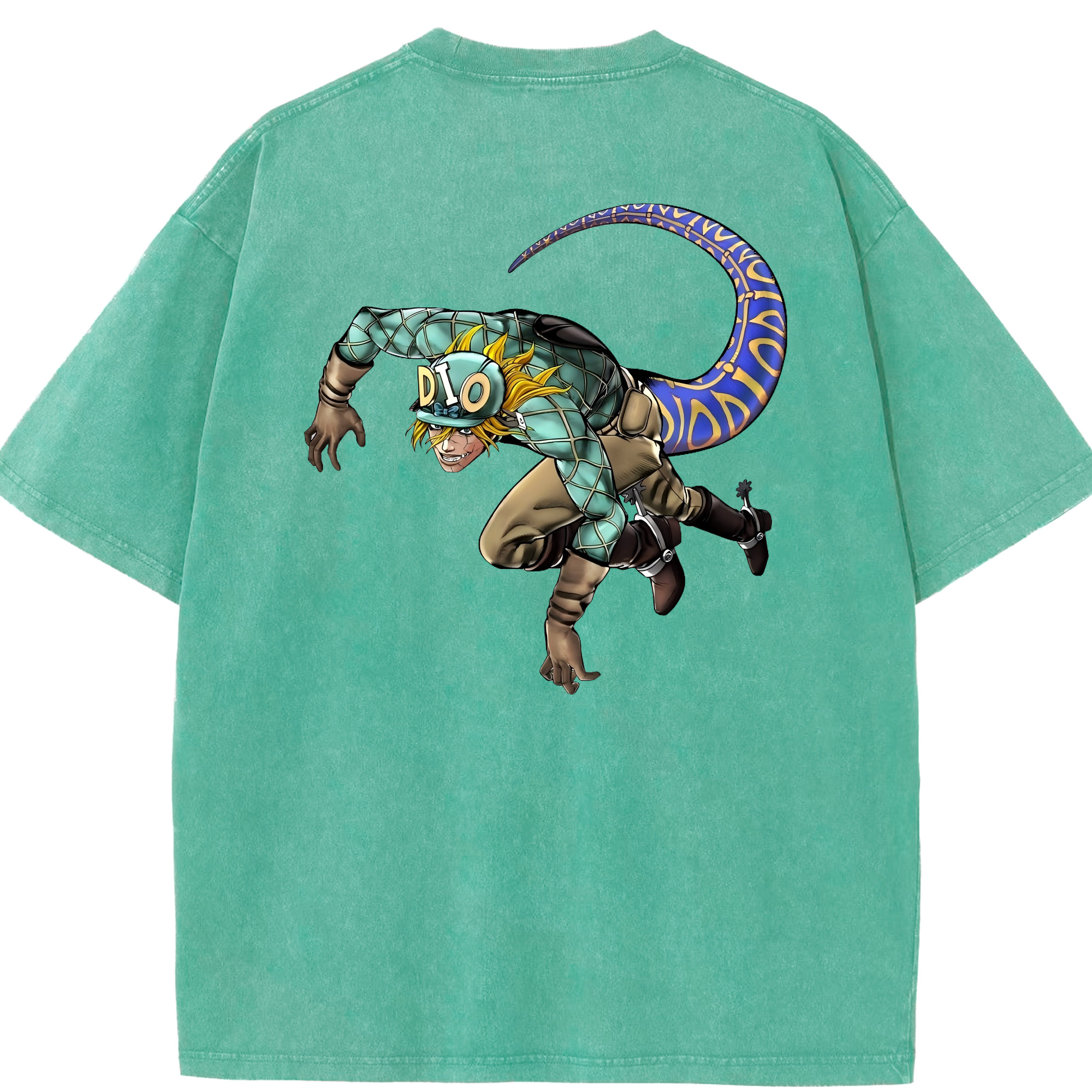（画像用） ジョジョの奇妙な冒険 ディオ?ブランドー JoJo's Bizarre Adventure Dio Brando 綿100% ヴィンテージ風 半袖Tシャツ（背面プリント）